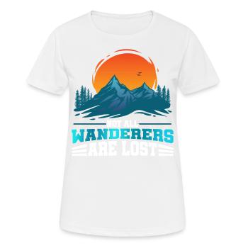 Nicht Alle Wanderer Sind Verloren Bergsteigen - Frauen T-Shirt atmungsaktiv - Weiß - Vorne - AI Model Female 172 dark (172cm)