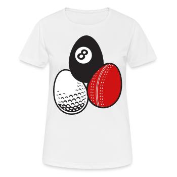 Cue Sport Billard Cricket Golf Easter Eggs Balls - T-shirt respirant Femme - blanc - Devant - AI Model Female 172 dark (172cm)