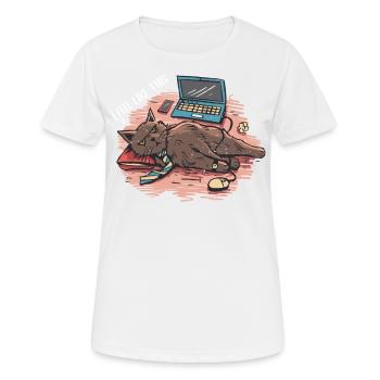 I feel like this stress-conscious, tired, - Women's Breathable T-Shirt - white - Front - AI Model Female 172 dark (172cm)