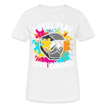 Vous dormez, vous battez les sports d’équipe de paintballer - T-shirt respirant Femme - blanc - Devant - AI Model Female 172 dark (172cm)