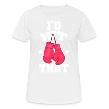 J’avais frappé ces gants de frappe sports de combat - T-shirt respirant Femme - blanc - Devant - AI Model Female 172 dark (172cm)