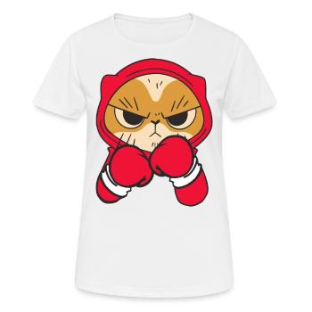 Katze Boxer Kampfsportler Sparring Combat Sports - Frauen T-Shirt atmungsaktiv - Weiß - Vorne - AI Model Female 172 dark (172cm)