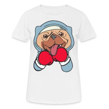 Hundeboxer Kampfsportler Sparring Combat Sports - Frauen T-Shirt atmungsaktiv - Weiß - Vorne - AI Model Female 172 dark (172cm)