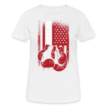 Boxen Sparring Handschuhe American Sports Flagge - Frauen T-Shirt atmungsaktiv - Weiß - Vorne - AI Model Female 172 dark (172cm)