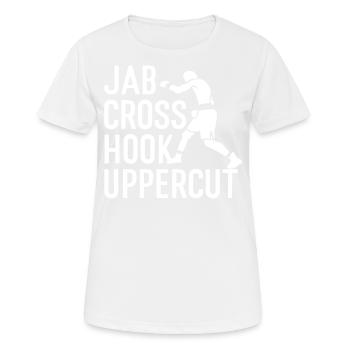 Jab Cross Hook Uppercut Combat Sports Boxer Punch - T-shirt respirant Femme - blanc - Devant - AI Model Female 172 dark (172cm)