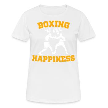 La boxe est mon bonheur Sport Boxer Sparring Boxing - T-shirt respirant Femme - blanc - Devant - AI Model Female 172 dark (172cm)