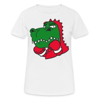 Dinosaurier Boxer Kampfsportler Sparring Sport - Frauen T-Shirt atmungsaktiv - Weiß - Vorne - AI Model Female 172 dark (172cm)