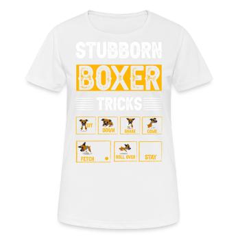 Stubborn Boxer Tricks - Women's Breathable T-Shirt - white - Front - AI Model Female 172 dark (172cm)
