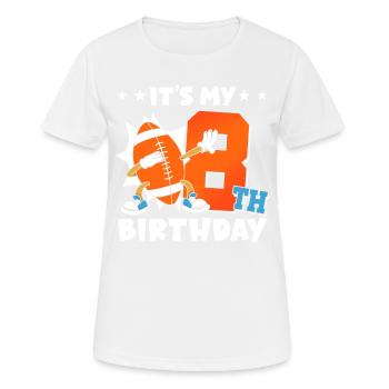 C’est mon 8ème anniversaire de football américain - T-shirt respirant Femme - blanc - Devant - AI Model Female 172 dark (172cm)