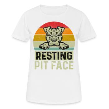 Visage de la fosse de repos - T-shirt respirant Femme - blanc - Devant - AI Model Female 172 dark (172cm)