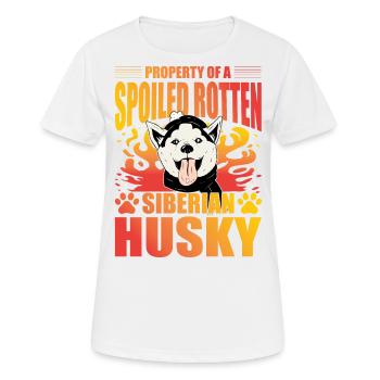 Propriété d’un husky sibérien pourri gâté - T-shirt respirant Femme - blanc - Devant - AI Model Female 172 dark (172cm)