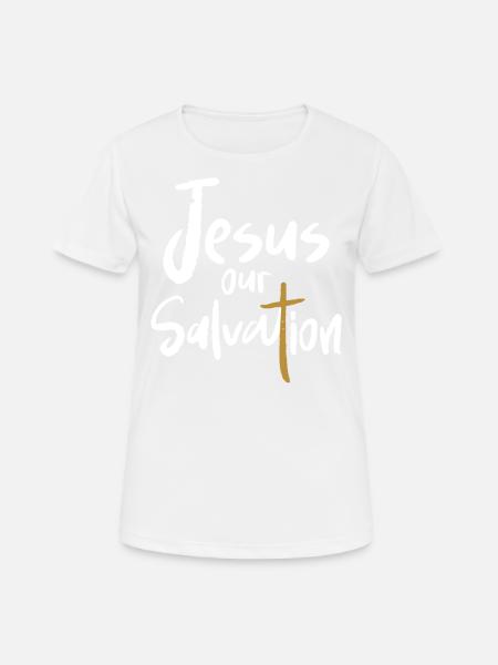Jesus Unsere Erlösung Kreuz Christlicher Glaube - Frauen T-Shirt atmungsaktiv - Weiß