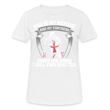 Gott Ist Meine Zuflucht Tempelritter Christlicher - Frauen T-Shirt atmungsaktiv - Weiß - Vorne - AI Model Female 172 dark (172cm)