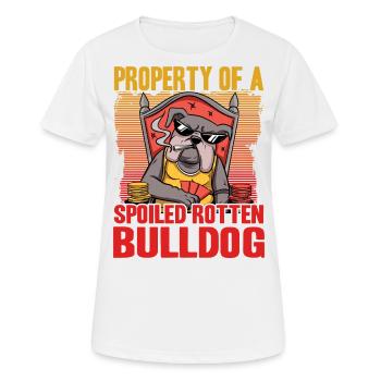 Propriété d’un bouledogue pourri gâté - T-shirt respirant Femme - blanc - Devant - AI Model Female 172 dark (172cm)