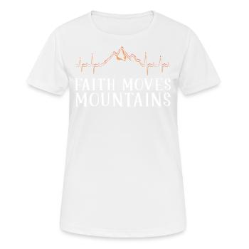 La foi déplace des montagnes de croyants chrétiens - T-shirt respirant Femme - blanc - Devant - AI Model Female 172 dark (172cm)
