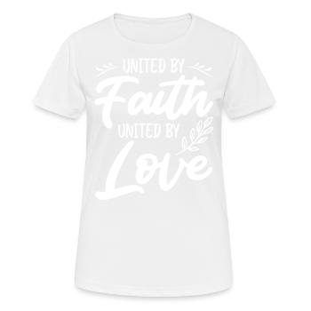 United in faith, united in love - Women's Breathable T-Shirt - white - Front - AI Model Female 172 dark (172cm)