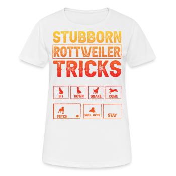 Stubborn Rottweiler Tricks - Women's Breathable T-Shirt - white - Front - AI Model Female 172 dark (172cm)