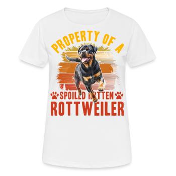 Propriété d’un Rottweiler pourri gâté - T-shirt respirant Femme - blanc - Devant - AI Model Female 172 dark (172cm)