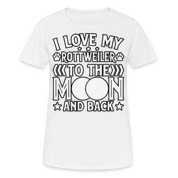 I love my Rottweiler to the moon and back - Women's Breathable T-Shirt - white - Front - AI Model Female 172 dark (172cm)