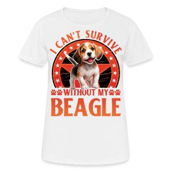 Je ne peux pas survivre sans mon Beagle - T-shirt respirant Femme - blanc - Devant - AI Model Female 172 dark (172cm)