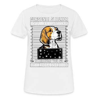 Beagle Personal Stalker - T-shirt respirant Femme - blanc - Devant - AI Model Female 172 dark (172cm)