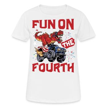Amusement sur le quatrième - T-shirt respirant Femme - blanc - Devant - AI Model Female 172 dark (172cm)
