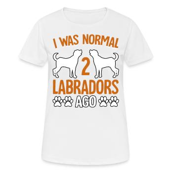 J’ÉTAIS NORMAL IL Y A 2 LABRADORS - T-shirt respirant Femme - blanc - Devant - AI Model Female 172 dark (172cm)