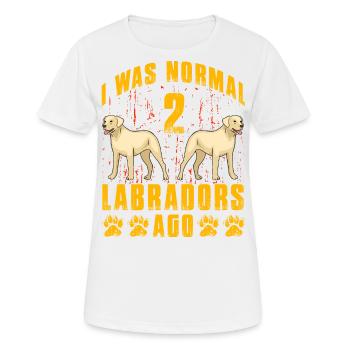 J’étais normal il y a 2 Labradors - T-shirt respirant Femme - blanc - Devant - AI Model Female 172 dark (172cm)