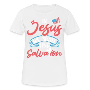 In Jesus we will find salvation American - Women's Breathable T-Shirt - white - Front - AI Model Female 172 dark (172cm)