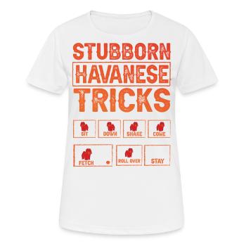 Astuces bichons havanais tenaces - T-shirt respirant Femme - blanc - Devant - AI Model Female 172 dark (172cm)