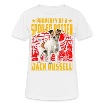 Propriété d’un Jack Russell pourri gâté - T-shirt respirant Femme - blanc - Devant - AI Model Female 172 dark (172cm)