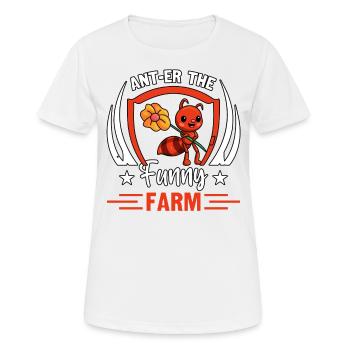 Ant-er the funny farm - Women's Breathable T-Shirt - white - Front - AI Model Female 172 dark (172cm)