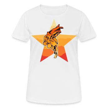 Brazilian Jiu-Jitsu - Frauen T-Shirt atmungsaktiv - Weiß - Vorne - AI Model Female 172 dark (172cm)