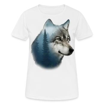Wolf - Frauen T-Shirt atmungsaktiv - Weiß - Vorne - AI Model Female 172 dark (172cm)