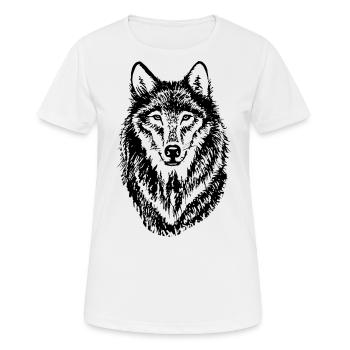 Wolf - Frauen T-Shirt atmungsaktiv - Weiß - Vorne - AI Model Female 172 dark (172cm)