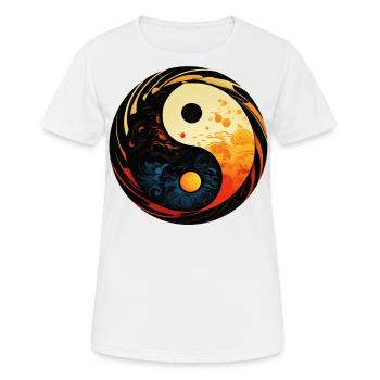 Yin Yang - T-shirt respirant Femme - blanc - Devant - AI Model Female 172 dark (172cm)
