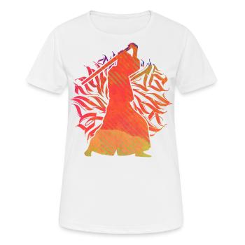 Aikido - Frauen T-Shirt atmungsaktiv - Weiß - Vorne - AI Model Female 172 dark (172cm)