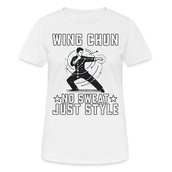Wing Chun : pas de transpiration, juste du style - T-shirt respirant Femme - blanc - Devant - AI Model Female 172 dark (172cm)