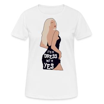 Es ist ein Kleid, kein Ja - Frauen T-Shirt atmungsaktiv - Weiß - Vorne - AI Model Female 172 dark (172cm)