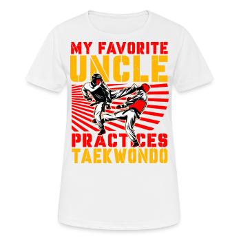 Mein Lieblingsonkel trainiert Taekwondo - Frauen T-Shirt atmungsaktiv - Weiß - Vorne - AI Model Female 172 dark (172cm)