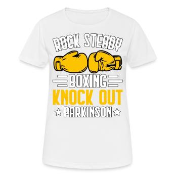 Rock Steady Boxing Knock Out Parkinson - T-shirt respirant Femme - blanc - Devant - AI Model Female 172 dark (172cm)