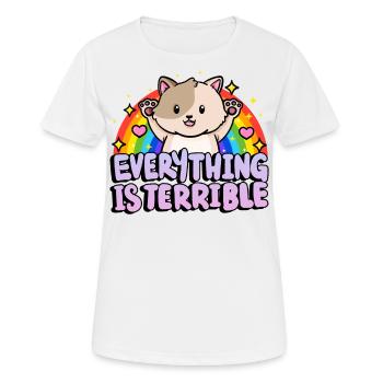 Alles Ist Schrecklich Sarkasmus Regenbogen - Frauen T-Shirt atmungsaktiv - Weiß - Vorne - AI Model Female 172 dark (172cm)