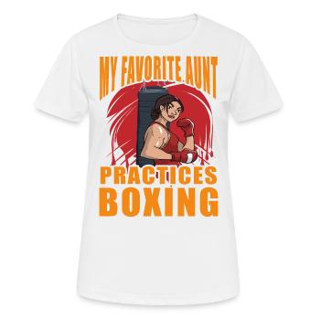 MEINE Lieblingstante trainiert Boxen - Frauen T-Shirt atmungsaktiv - Weiß - Vorne - AI Model Female 172 dark (172cm)
