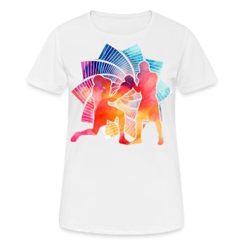 Boxen - Frauen T-Shirt atmungsaktiv - Weiß - Vorne - AI Model Female 172 dark (172cm)