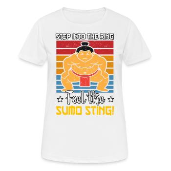 Entrez dans le ring et ressentez la piqûre de sumo - T-shirt respirant Femme - blanc - Devant - AI Model Female 172 dark (172cm)