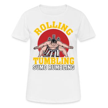 Roulement Tumbling Sumo Grondement - T-shirt respirant Femme - blanc - Devant - AI Model Female 172 dark (172cm)