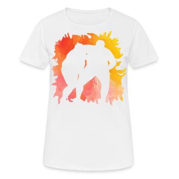 Sumo - Frauen T-Shirt atmungsaktiv - Weiß - Vorne - AI Model Female 172 dark (172cm)