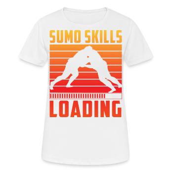 Chargement des compétences de sumo - T-shirt respirant Femme - blanc - Devant - AI Model Female 172 dark (172cm)