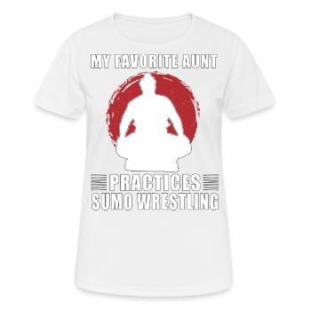 Meine Lieblingstante trainiert Sumo-Ringer - Frauen T-Shirt atmungsaktiv - Weiß - Vorne - AI Model Female 172 dark (172cm)