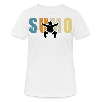 Sumo - Frauen T-Shirt atmungsaktiv - Weiß - Vorne - AI Model Female 172 dark (172cm)